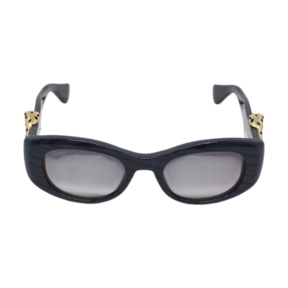 CARTIER.....Elegant CARTIER DARK STRIPED  Sunglasses with Gold Accents main image 10